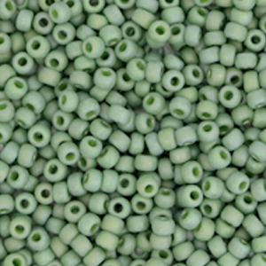 Miyuki 11/0 Rocailles Opaque glazed frosted pistachio green 11-4698