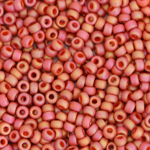 Miyuki 11/0 Rocailles Opaque glazed frosted rainbow cardinal red 11-4695