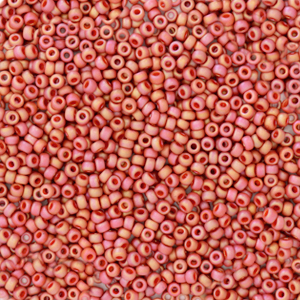 Miyuki 15/0 Rocailles Opaque glazed frosted rainbow cardinal red 15-4695