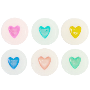 Acryl Buchstaben Herzen glow-in-the-dark Off white-multicolour
