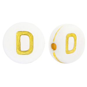 Acryl Buchstaben D White-gold