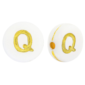 Acryl Buchstaben Q White-gold