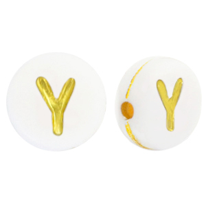 Acryl Buchstaben Y White-gold