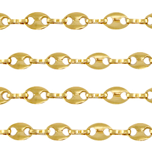 Zubeh&ouml;r aus Stainless Steel - Rostfreiem Stahl Gliederkette puff mariner link Gold