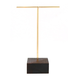 Schmuck Display T-Form Ohrringe mit Holz St&auml;nder Dark brown-gold