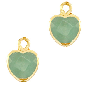 Anh&auml;nger Naturstein Heart Ocean green-gold