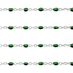Zubeh&ouml;r aus Stainless Steel - Rostfreiem Stahl Gliederkette 1mm Ultramarine green-silber