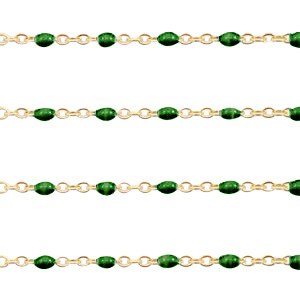 Zubeh&ouml;r aus Stainless Steel - Rostfreiem Stahl Gliederkette 1mm Ultramarine green-gold