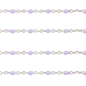 Zubeh&ouml;r aus Stainless Steel - Rostfreiem Stahl Gliederkette 1mm Grapevine purple-silber