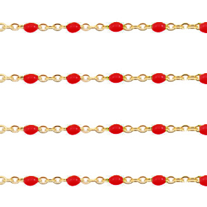 Zubeh&ouml;r aus Stainless Steel - Rostfreiem Stahl Gliederkette 1mm Samba red-gold