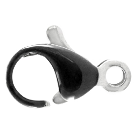 Zubeh&ouml;r aus Stainless Steel - Rostfreiem Stahl Karabiner Verschluss 10mm Schwarz-silber