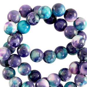 6 mm Perlen Naturstein rund Purple-blue