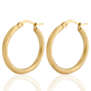Stainless Steel - Rostfrei Stahl Ohrringe Creolen Gold