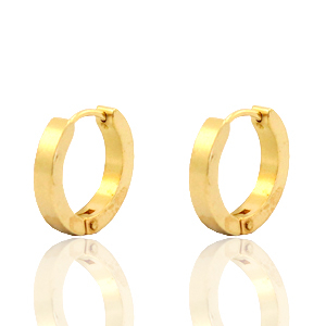 Stainless Steel - Rostfrei Stahl Ohrringe Creolen 16mm Gold