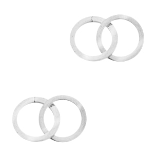 Anh&auml;nger aus Stainless Steel - Rostfreiem Stahl Zwischenst&uuml;ck double Circle Silber