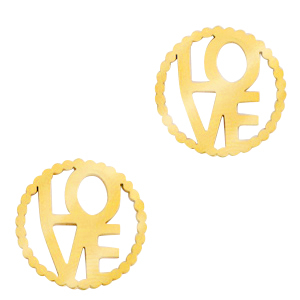 Anh&auml;nger aus Stainless Steel - Rostfreiem Stahl Zwischenst&uuml;ck "LOVE" Gold