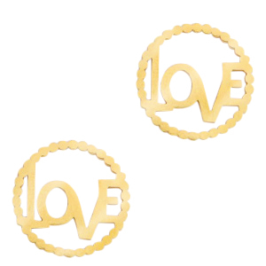 Anh&auml;nger aus Stainless Steel - Rostfreiem Stahl Zwischenst&uuml;ck "LOVE" Gold