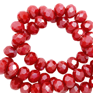 Facetten Top Glas Perlen 4x3mm Rondellen Red samba-pearl shine coating