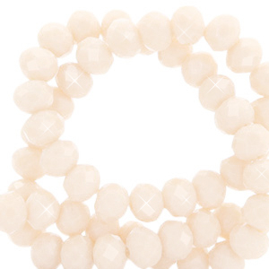 Facetten Top Glas Perlen 4x3mm Rondellen Silky peach-pearl shine coating