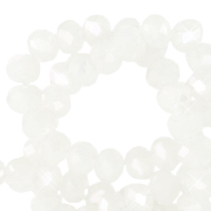 Facetten Top Glas Perlen 4x3mm Rondellen Crystal-pearl shine coating