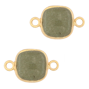 Anh&auml;nger Naturstein Zwischenst&uuml;ck 12x12mm Grayed jade green-gold