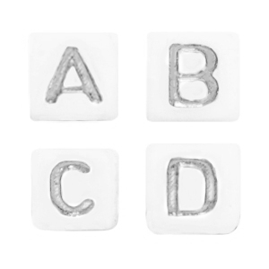 Acryl Buchstaben Mix Weiss-silber