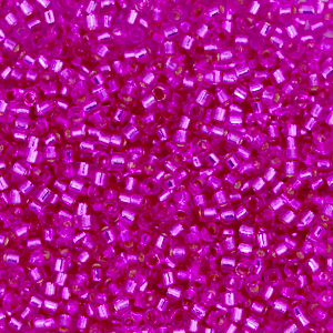 Miyuki Perlen 11/0 delica's Silverlined dyed fuchsia pink DB-1340