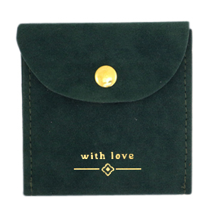 Schmuck Beutel "with love" Dark green-gold