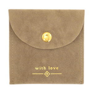 Schmuck Beutel "with love" Brown-gold