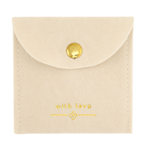 Schmuck Beutel "with love" Beige-gold