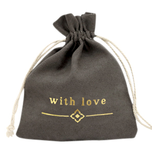 Schmuck Beutel "with love" Black-gold