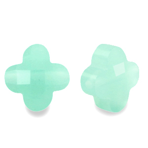 Facetten Perlen Fashion Clover Turquoise green