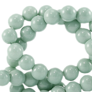 Glas Perlen 8 mm opaque Greenish grey