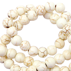 Keramik Perlen 4mm Off white