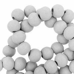 Holz Perlen 8mm rund Pewter grey