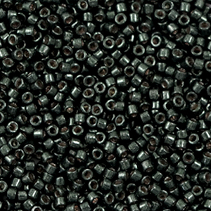 Miyuki Perlen 11/0 delica's Duracoat galvanized black moss DB-2507