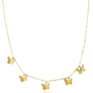 Stainless Steel - Rostfrei Stahl Gliederkette Schmetterling Gold