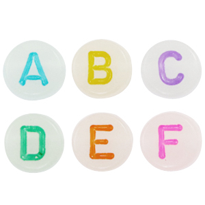 Acryl Buchstaben Mix Glow-in-the-dark Off white-multicolour