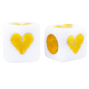 Acryl Buchstaben Herzen White-gold