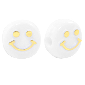 Acryl Buchstaben Smiley White-gold