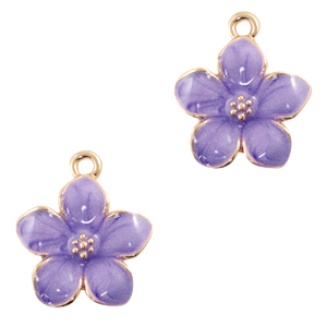 Anh&auml;nger Metall Basic Quality Flower Gold purple
