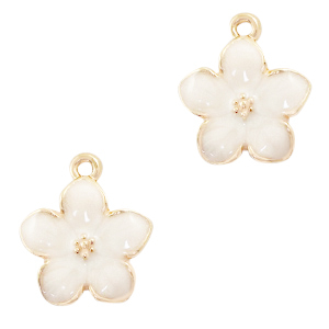 Anh&auml;nger Metall Basic Quality Flower Gold-white