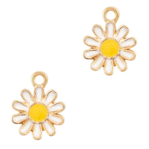 Anh&auml;nger Metall Basic Quality Flower Gold-white