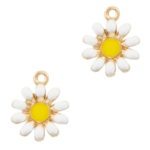 Anh&auml;nger Metall Basic Quality Flower Gold-white