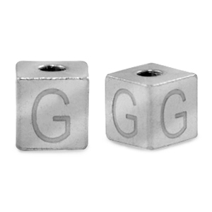 Perlen aus Stainless Steel - Rostfreiem Stahl Buchstaben G Silber