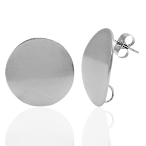 Stainless Steel - Rostfrei Stahl Ohrringe/Ohrstecker 20mm mit &Ouml;se Silber