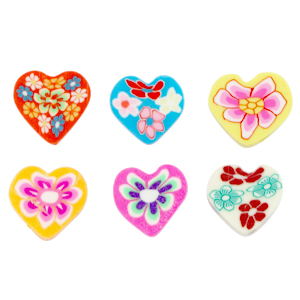 Perlen Polymer Herz Blumen Multicolour