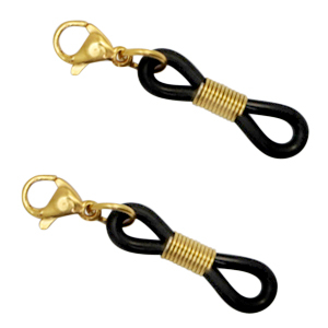 Zubeh&ouml;r aus Stainless Steel - Rostfreiem Stahl Zubeh&ouml;r Brillen Kordel Endst&uuml;ck mit Karabinerverschluss Gold-black