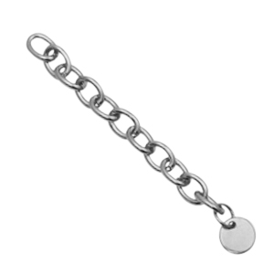 Zubeh&ouml;r aus Stainless Steel - Rostfreiem Stahl Verl&auml;ngerungskette coin 8mm Silber