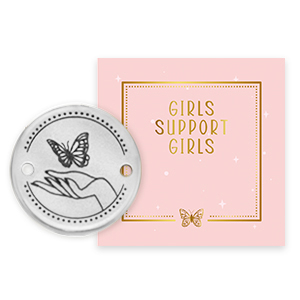 Girls Support Girls Anh&auml;nger Metall DQ Zwischenst&uuml;ck Antik silber (Nickelfrei) 50% wird gespendet an Free a Girl